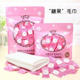 30 khăn ướt hình viên kẹo nén