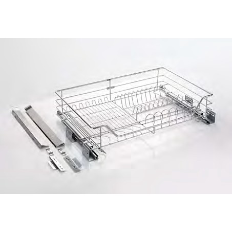 EUROGOLD - Giá xoong nồi/bát đĩa inox nan âm tủ, gắn cánh, ray giảm chấn EG61/EG62