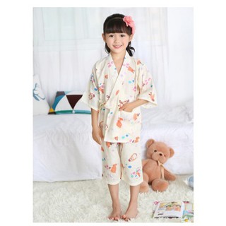 Bộ Yukata Nhật dành cho trẻ em vải thô mềm mại thoáng mát
