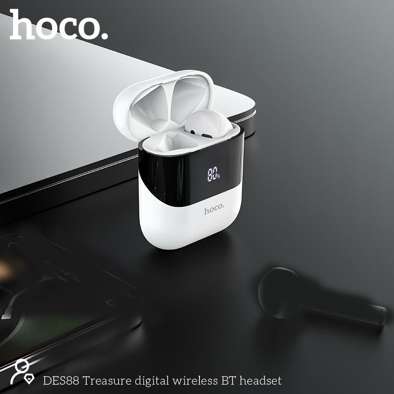 Tai nghe Bluetooth TWS Hoco DES88 V5.0 - Pin 4h, Dock hiển thị pin, Đổi tên tai nghe - Nhất Tín Computer