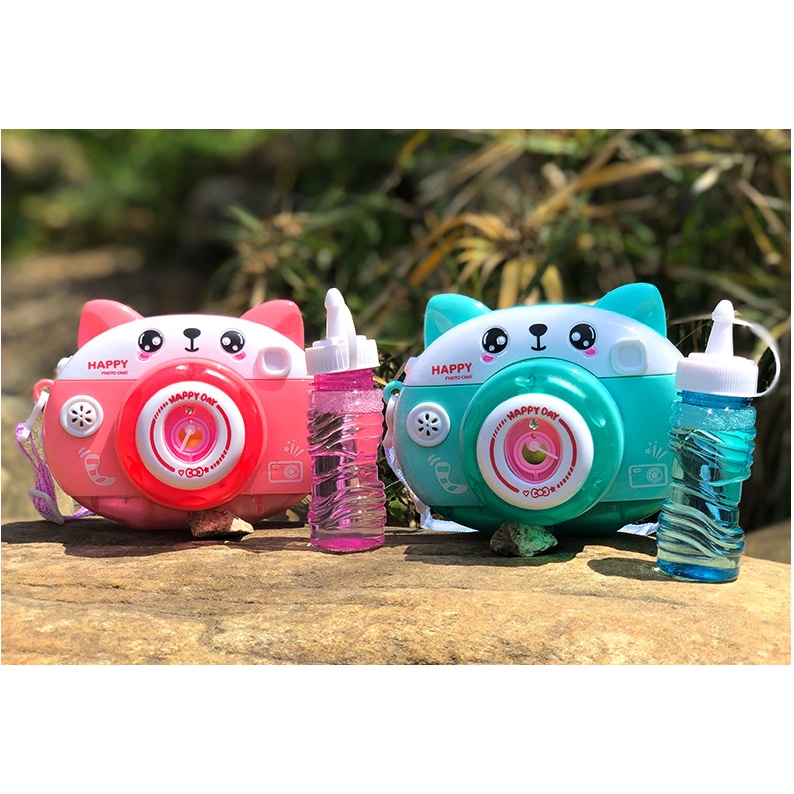 Máy ảnh bong bóng 😻MÈO XINH😻 Máy chụp hình chú mèo dễ thương bắng bong bóng xà phòng dành cho các bé