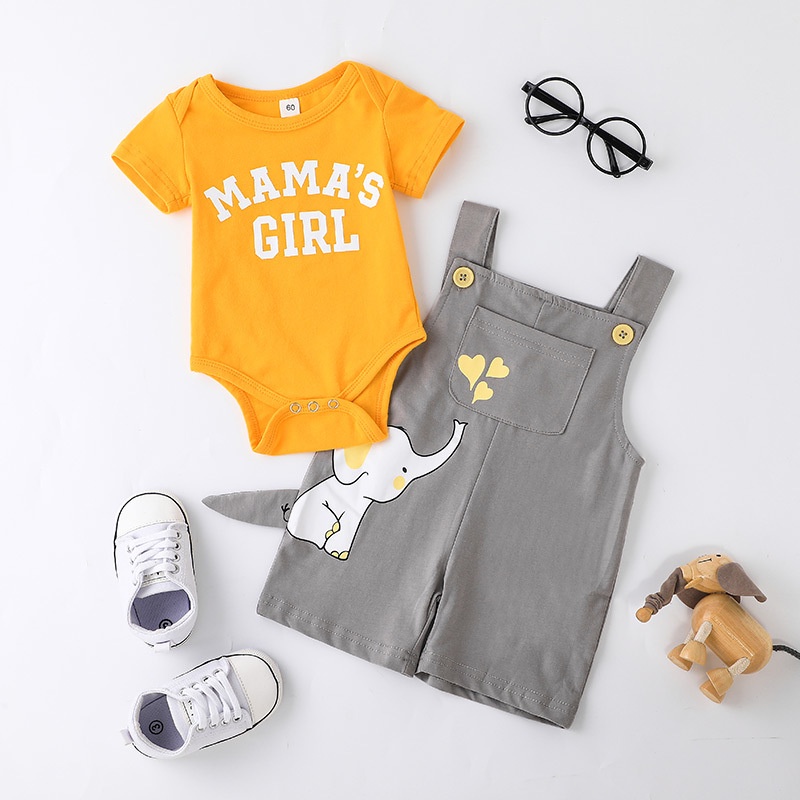 Bộ Đồ 2 Món Quần Áo Bé Trai Body Tay Ngắn Bodysuit Liền Thân Set Mùa Hè In Hoạt Hình Thời Trang Cho Bé Trẻ em Sơ Sinh 0-24 Tháng Tuổi