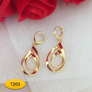 bông tai mạ vàng dáng dài.bông tai tròn đôi BTS1227