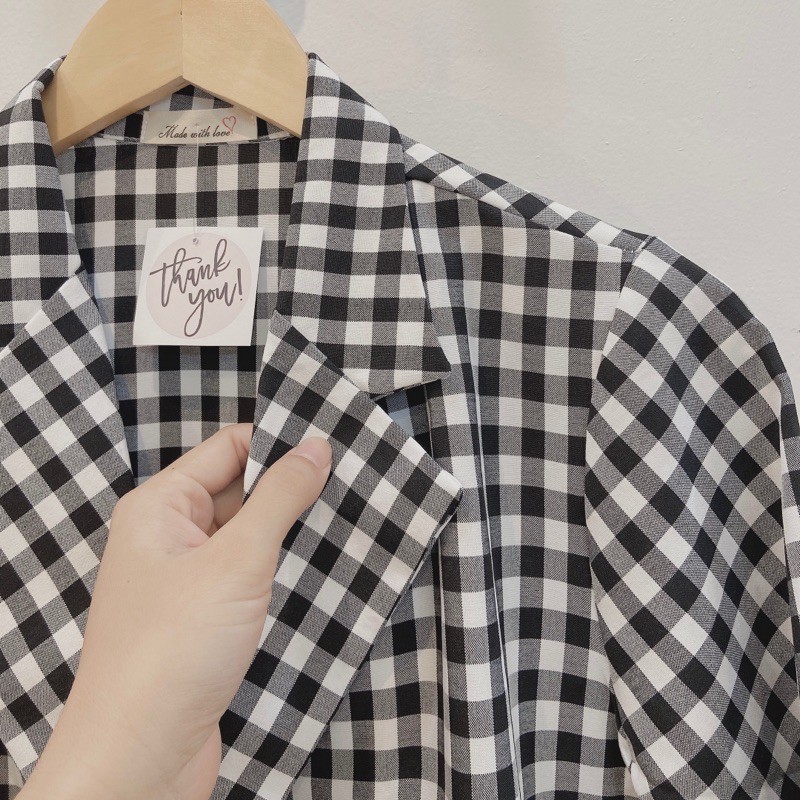 Khoác Blazer caro tay ngắn | BigBuy360 - bigbuy360.vn