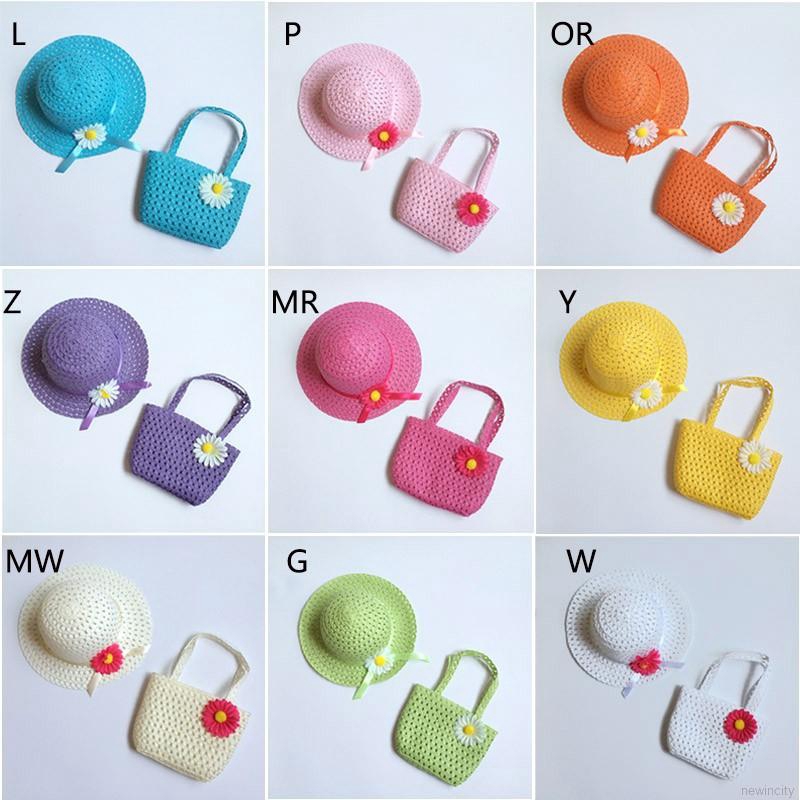 Nón cói vành nhỏ kèm túi phong cách Hàn Quốc xinh xắn dành cho bé gái