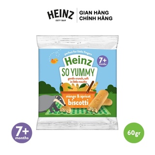 HSD T2 24Bánh Quy Ăn Dặm biscotti Vị Xoài Và Mơ HEINZ 60g