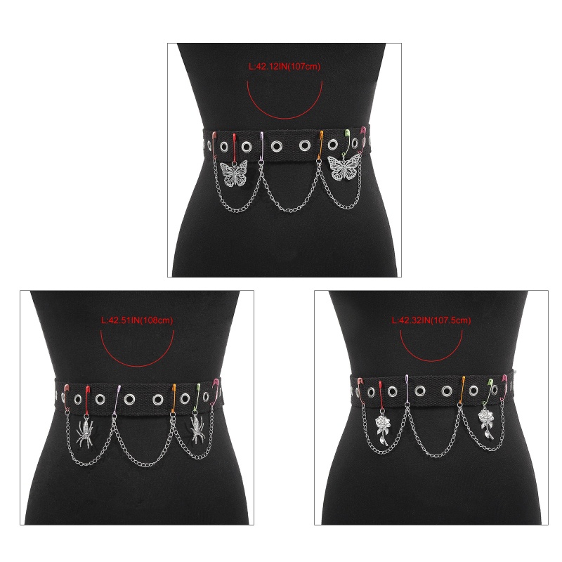 Dây Thắt Lưng Màu Đen Với Mặt Hợp Kim Gợi Cảm Thời Trang