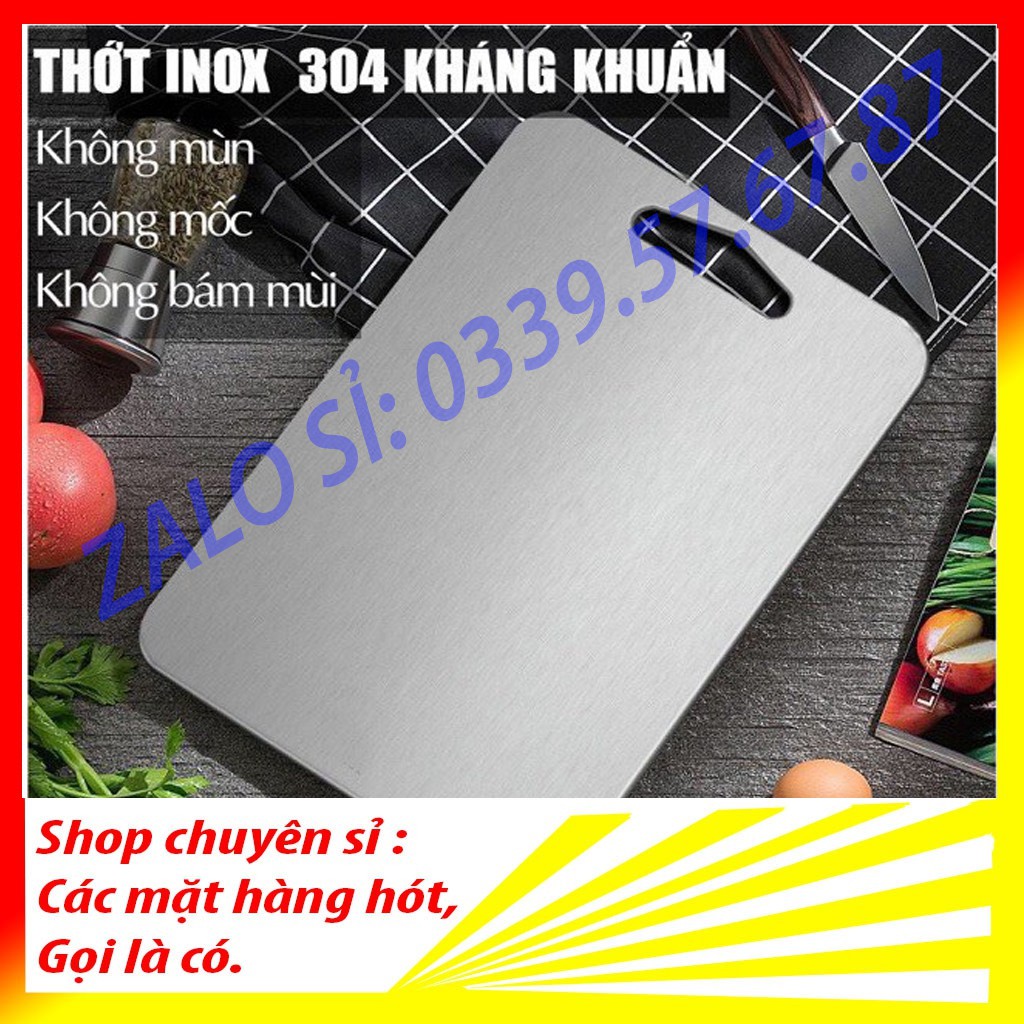 Thớt Inox 304 Kháng Khuẩn Cừờng Lực- Vệ Sinh Dễ Dàng- Rã Đông Nhanh - Chống Ẩm Mốc - Không Xước Dăm- Không Mùn Gỗ