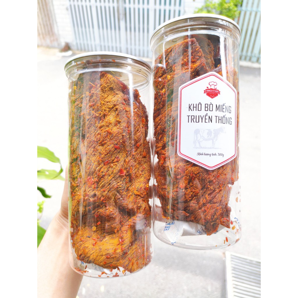 KHÔ BÒ MIẾNG mềm Hồng Ngự, hủ pet 300gr, Snack Food