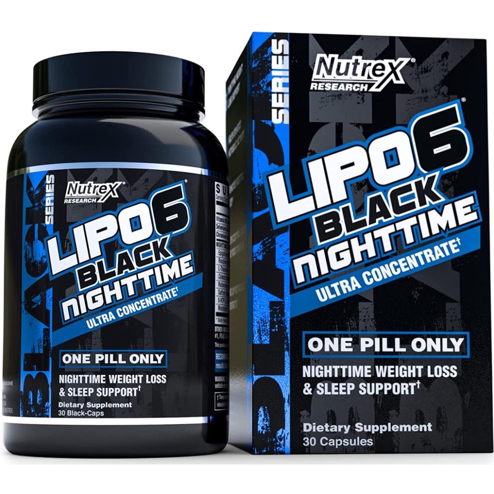 NUTREX LIPO 6 BLACK NIGHTTIME 30 VIÊN Hỗ Trợ Đốt Chất Béo Trong Giấc Ngủ