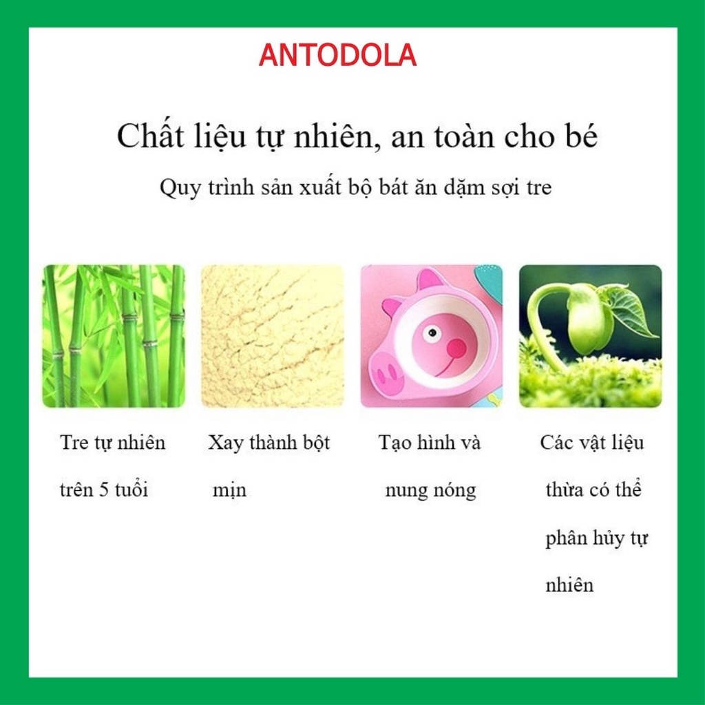 Bát ăn dặm sợi tre hình thú ngộ nghĩnh cho bé