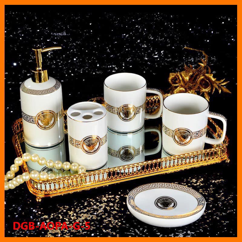 Set Decor nhà tắm Versace mạ vàng cao cấp