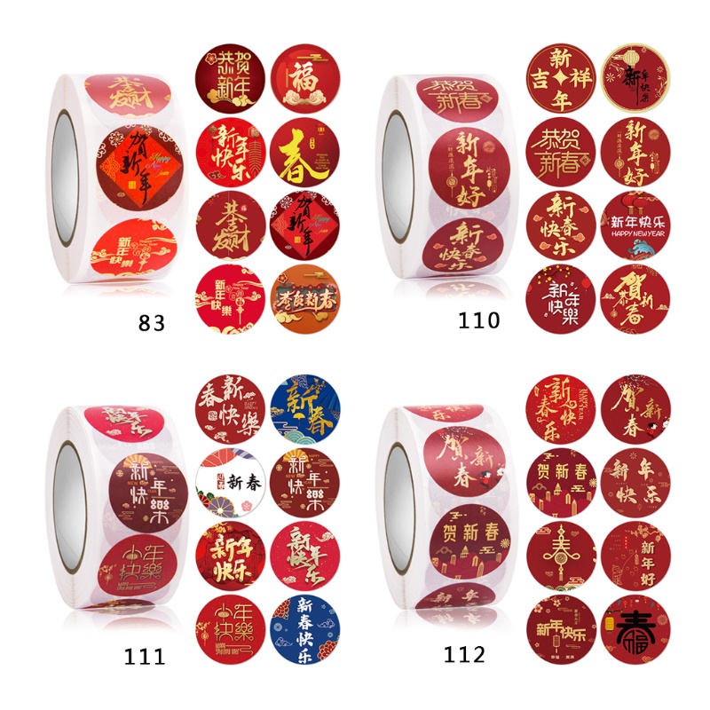 Bộ 500 miếng dán trang trí năm mới hình số 8