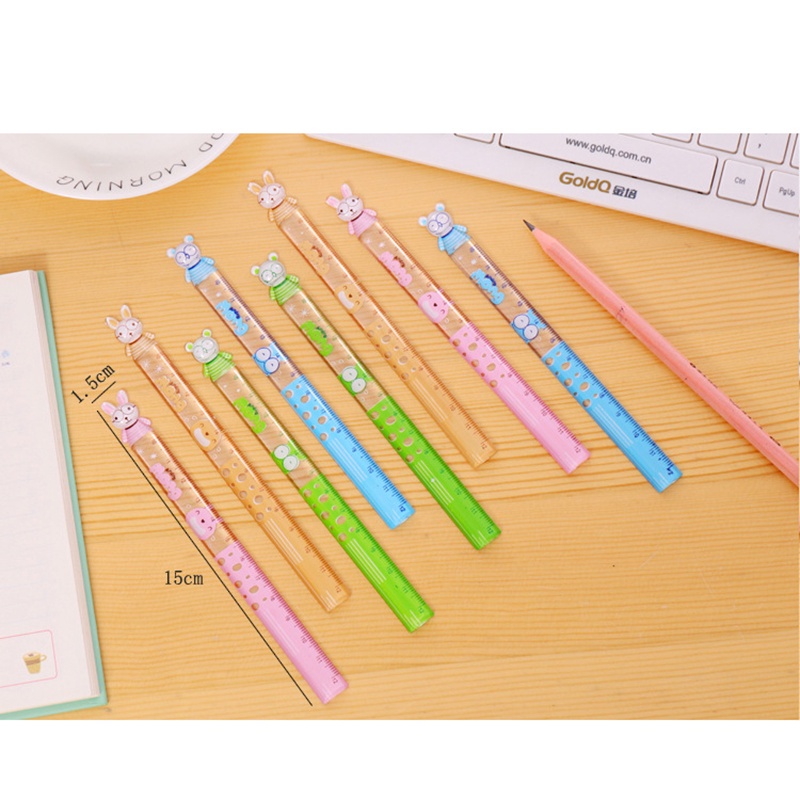 Set 2 thước đo mini 12cm họa tiết hoạt hình dễ thương cho bé