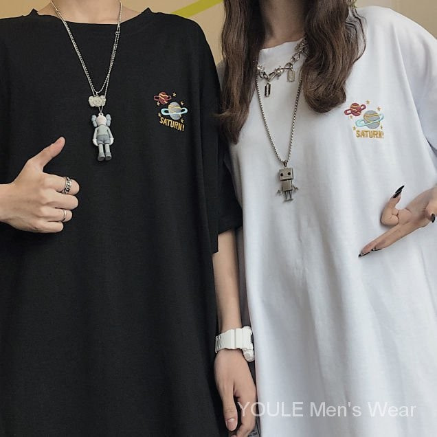 Áo thun ngắn tay dáng rộng in hình Zorb phong cách Hàn Quốc retro dành cho cặp đôi
