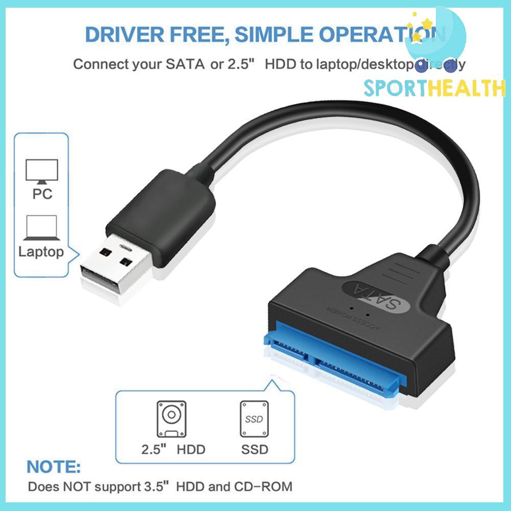 Cáp Chuyển Đổi Usb 2.0 Sang Sata 22pin Cho Ổ Cứng 2.5 Inch Hdd Ssd