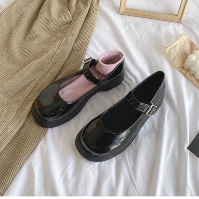 Giày búp bê có quai Mary Jane vintage lolita đế cao cổ điển ulzzang Hàn Quốc [Yannie]