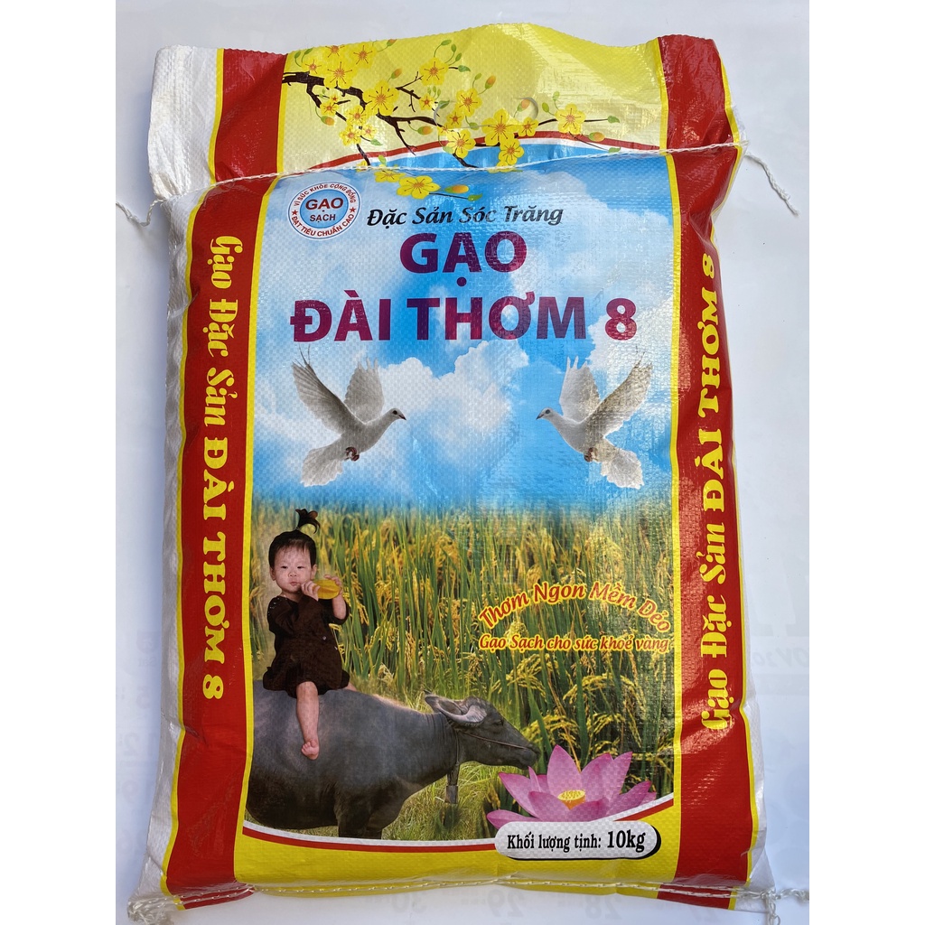 Gạo Đài Thơm 8 Cao Cấp-Bao 10kg-Gạo Thơm Thượng Hạng