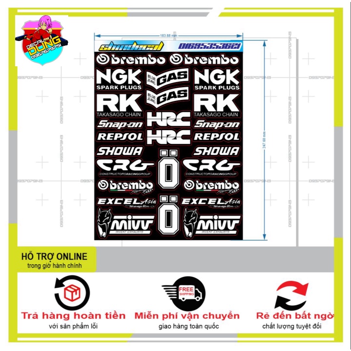 26 LOGO STICKER TRẮNG ĐEN 06 - DUNG DECAL