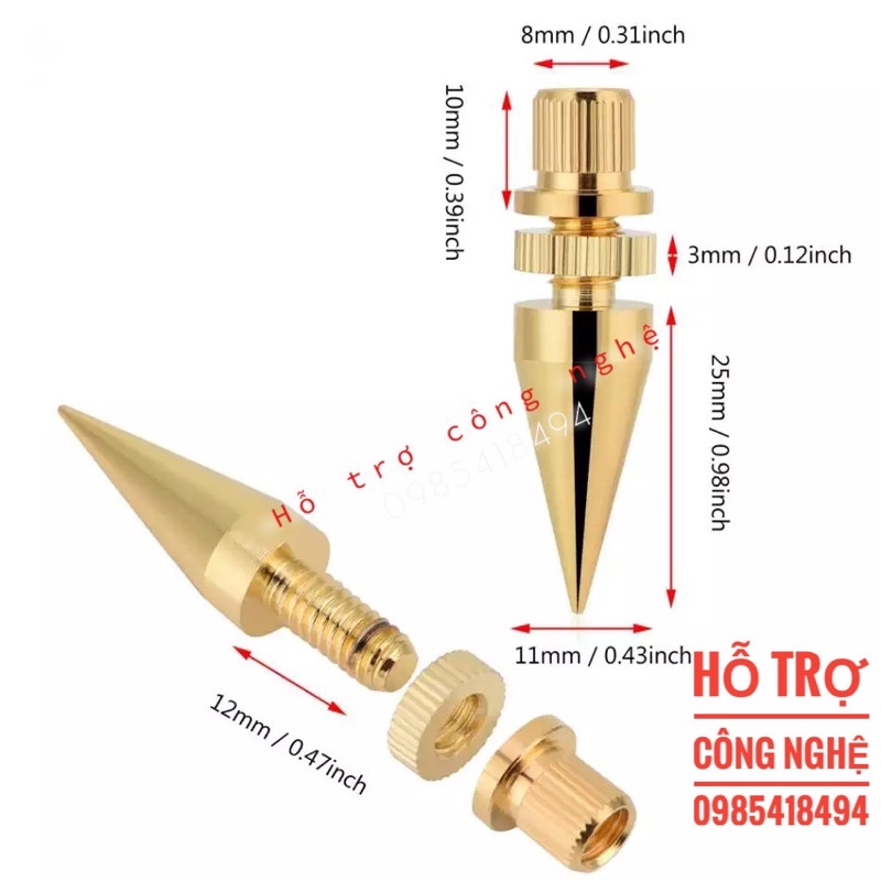 Bộ chân đinh + chén hứng chống rung cho loa- hàng y hình