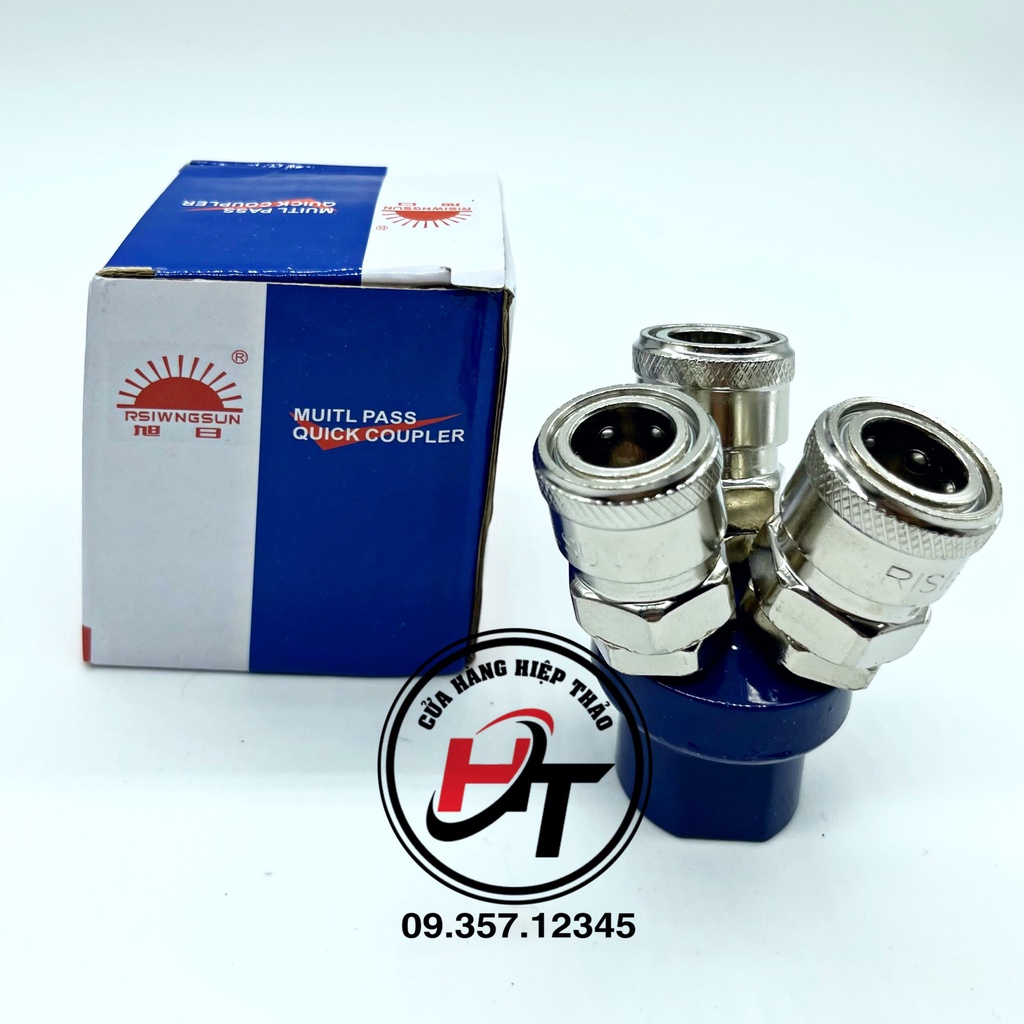 Đầu nối nhanh dây hơi chia 2 chia 3 - Đầu nối hơi máy nén khí NDC2C3