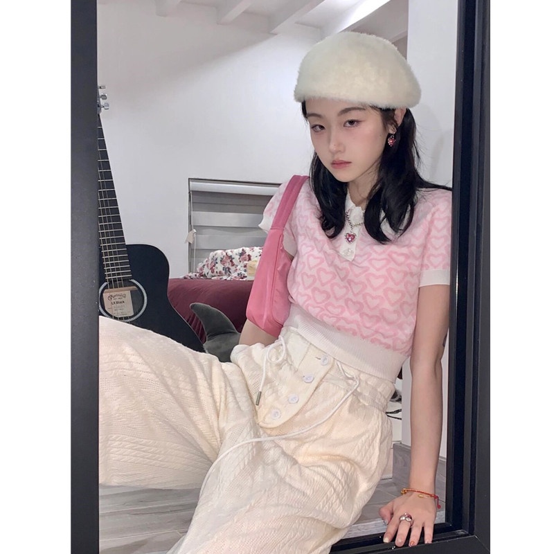 Áo Len Tay Ngắn Kiểu Dáng Đơn Giản Thời Trang Dành Cho Nữ