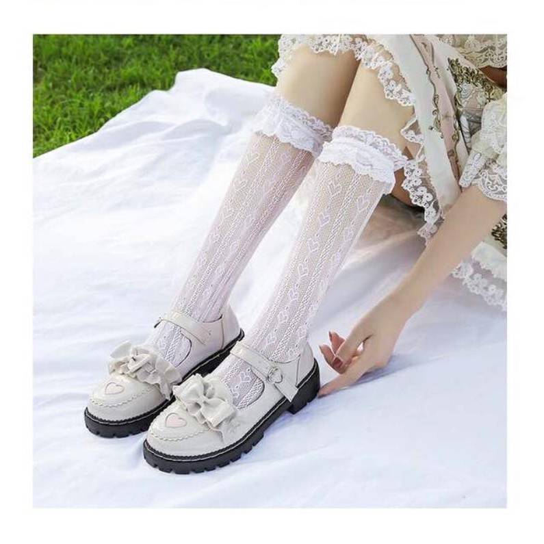 [SALE]Giày lolita Nhật Bản nơ phối tim - Kèm ảnh thật cuối ✨ | BigBuy360 - bigbuy360.vn