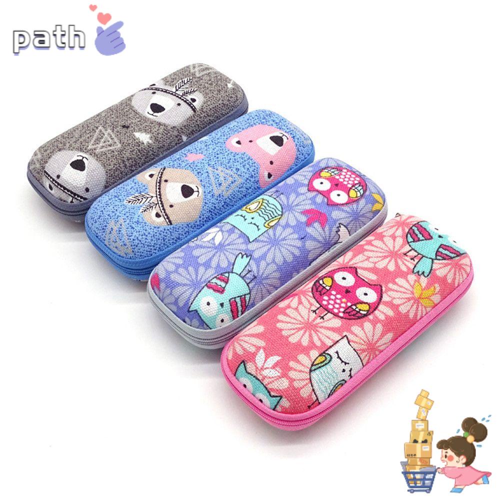 ♪PATH♪ Unisex Glasses Box Portable Eyeglasses Accessories Eyeglasses Case Fashion Zipper Travel Office Vintage Glasses Holder