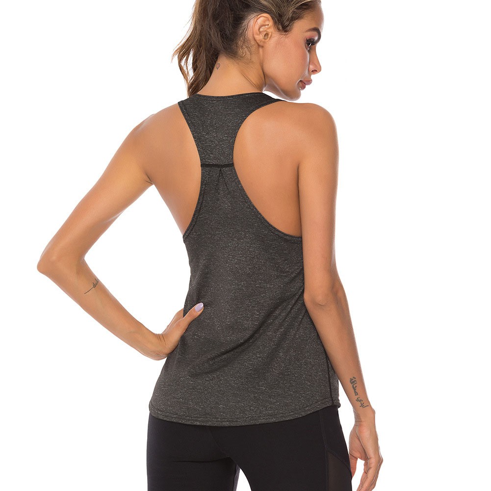 Áo Tank Top Thể Thao Nữ Vân Rằn Cổ Chữ U Yoga Gym Size M