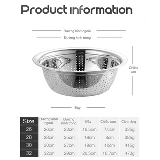 Bộ thau rổ Inox 304 - Onlycook