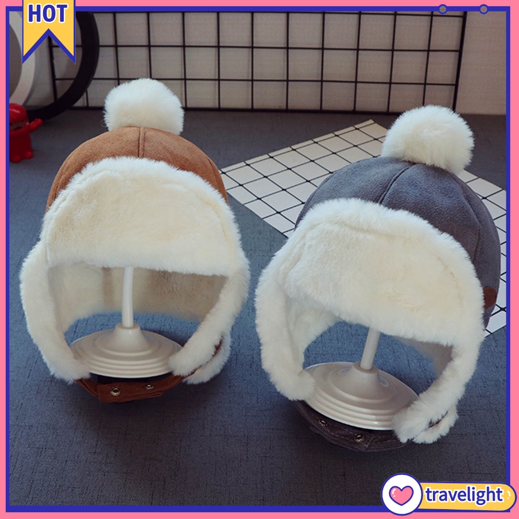 Mũ lông giữ ấm bảo vệ tai thoải mái cho bé