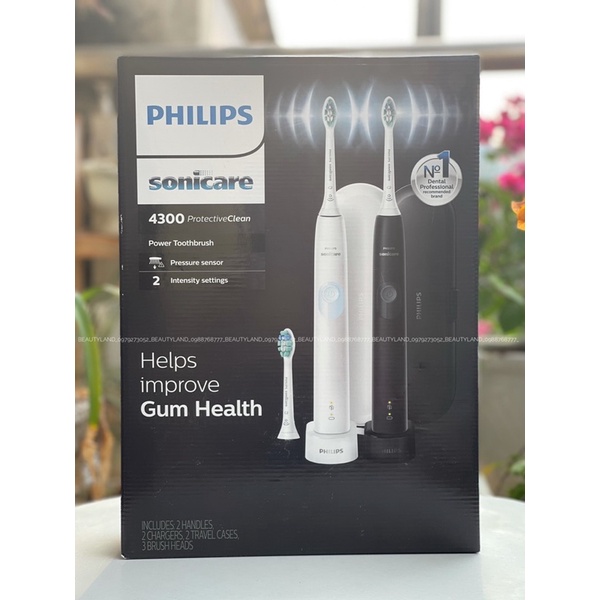 BỘ ĐÔI BÀN CHẢI ĐIỆN PHILIPS SONICARE 4300