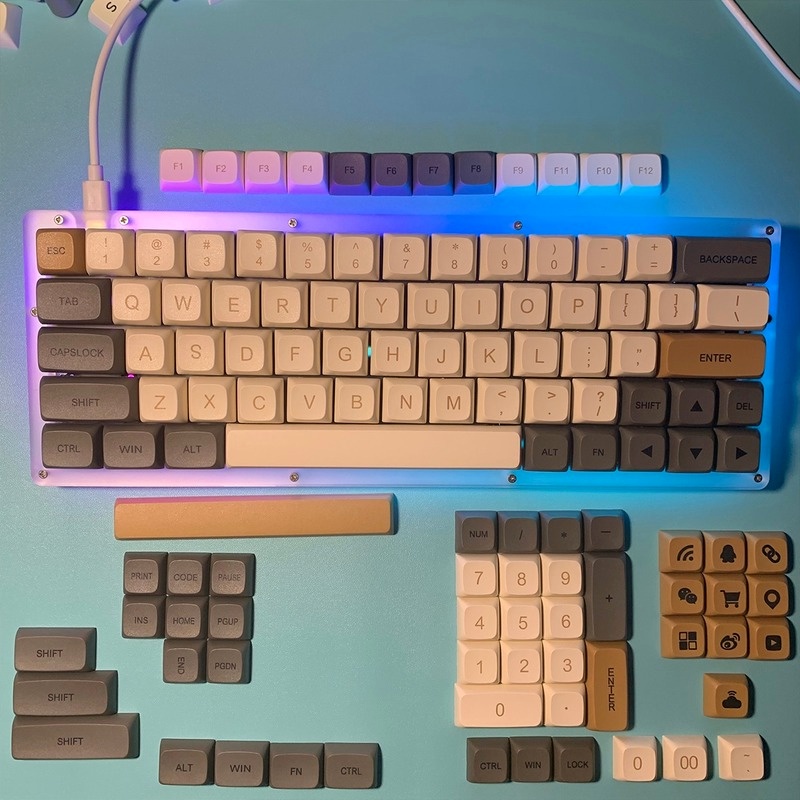 121 Phím Vision Keycaps XDA Profile Retro PBT Dye Phụ Bàn phím cơ học Keycap