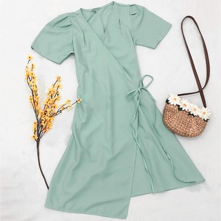 Đầm váy freesize mint xẻ tà
