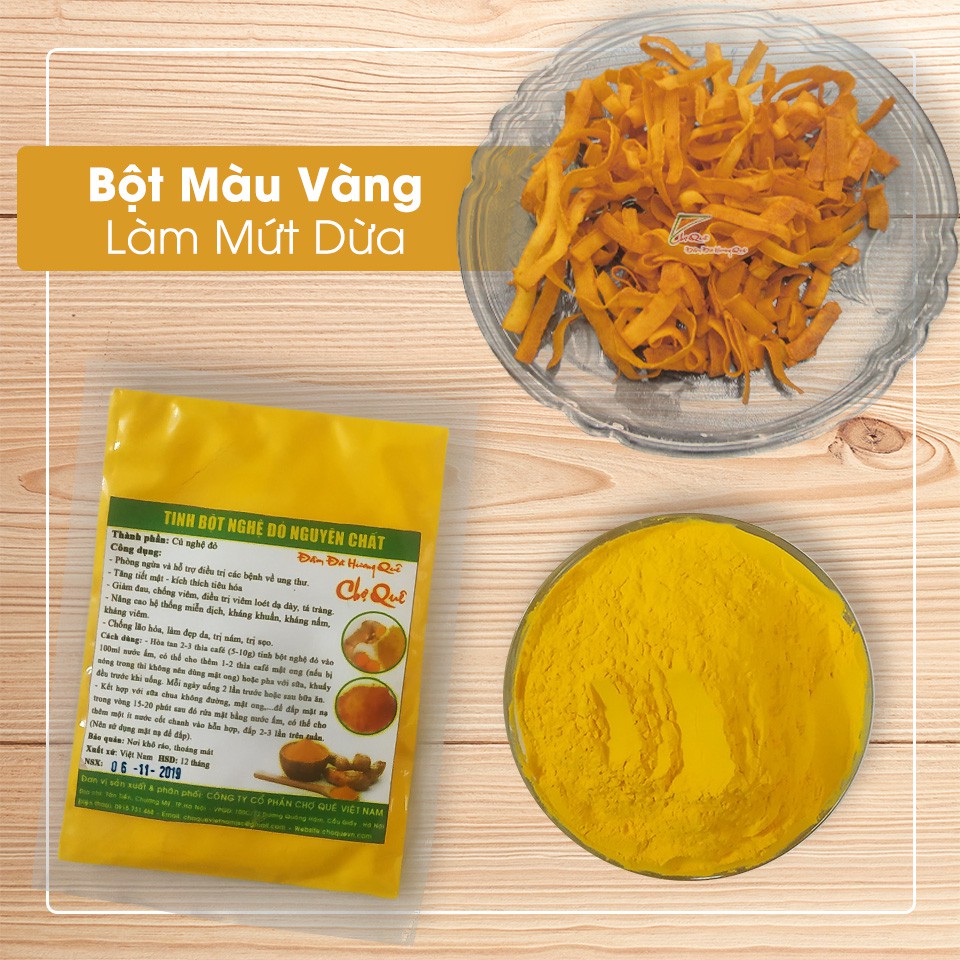 Bột Tạo Màu Vàng Đậm Cho Mứt Dừa (Tinh Bột Nghệ Đỏ)