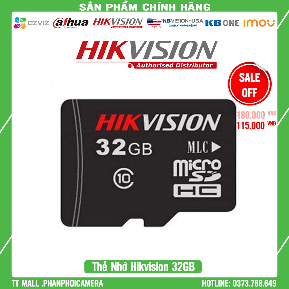 [Giá Hủy Diệt] Thẻ nhớ Micro SD 32GB Hikvision cho camera IP, Điện thoại