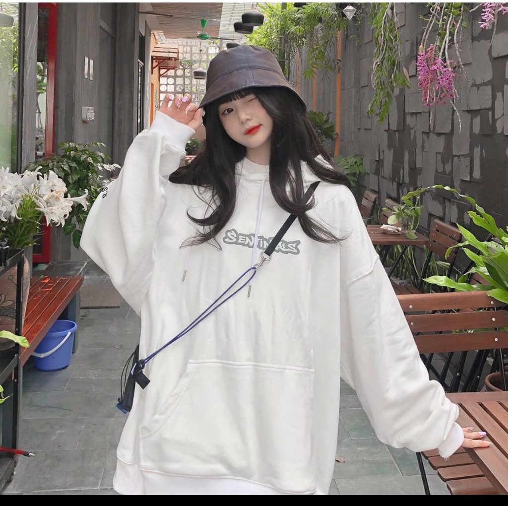 Áo hoodie nỉ bông unisex dưới 75kg - In chữ trước ngực