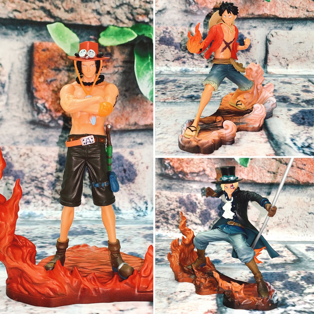 Mô hình bộ 3 One Piece LUFFY, ACE, SABO tại hình siêu ngầu cao 18cm