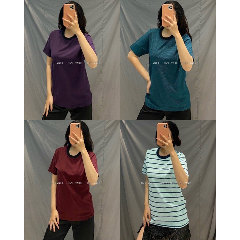 (bảng màu sọc) Áo Thun Unisex Xuất