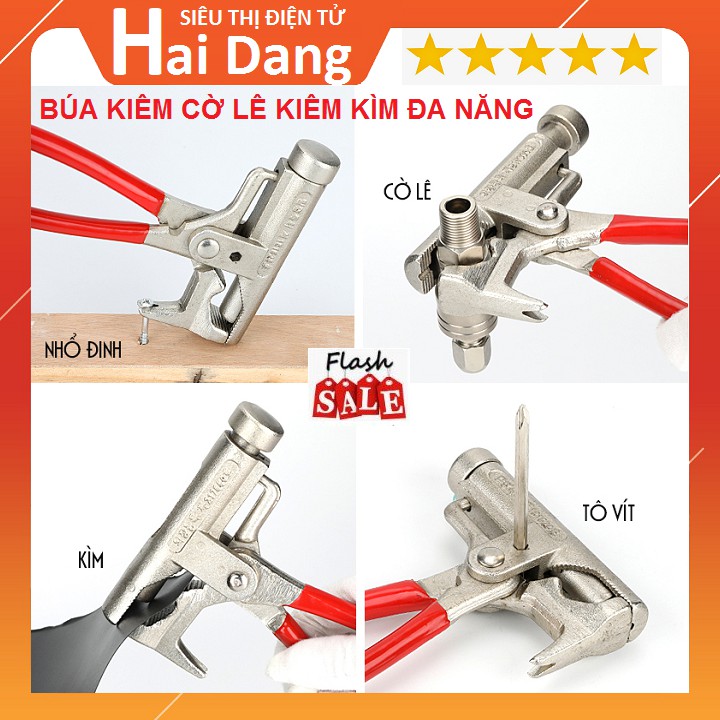 Búa Đóng Đinh, Búa Kiêm Kìm Đa Năng Cờ Lê Kìm Siêu Trợ Lực Dùng Cho Đồ Gỗ, Sắt, Thép, Bê Tông