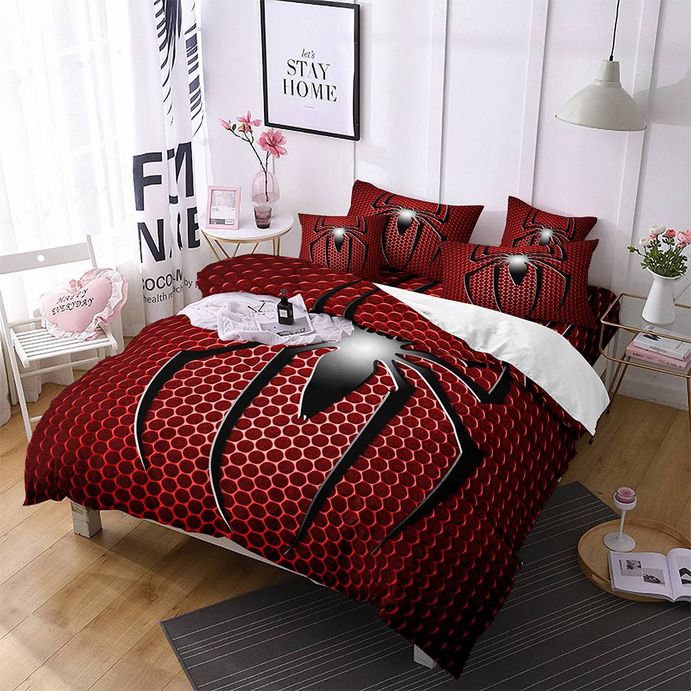 Bộ Ga Trải Giường 3 Trong 1 Thoải Mái In Hình Người Nhện marvel ty1