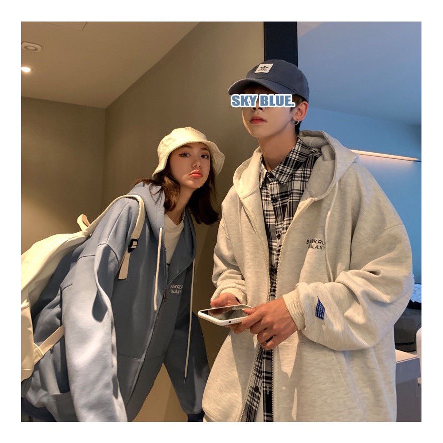 Áo khoác nam nữ form rộng ulzzang khoá kéo 3 màu có ảnh thật - Áo khoác unisex phong cách giá rẻ loại 1