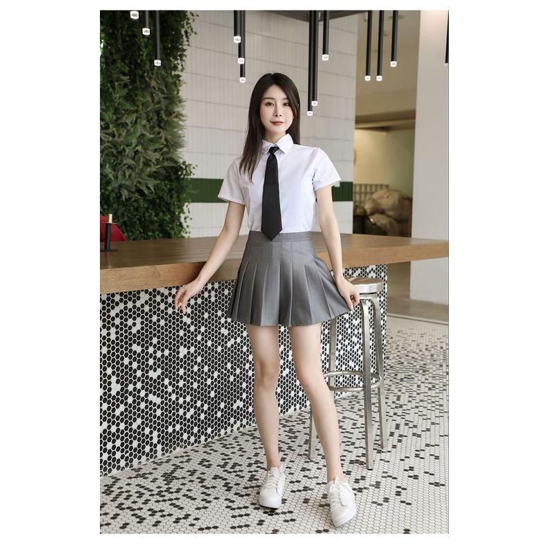Chân Váy Ngắn Xếp Ly Lưng Cao Nữ Tính