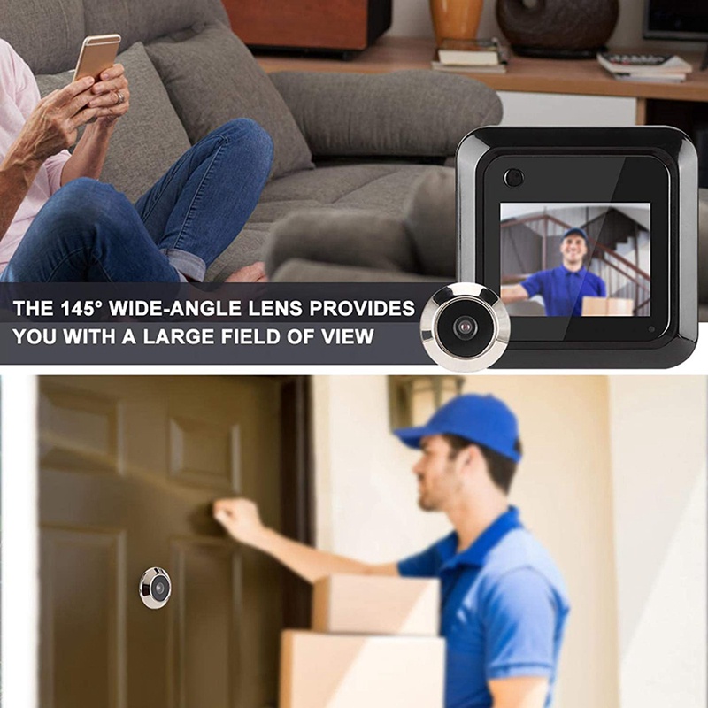 Camera Gắn Cửa Có Lỗ Nhìn Thấy 145° Màn Hình LCD 2.4 Inch Góc Rộng Gắn Cửa Ra Vào / Cửa Ra Vào
