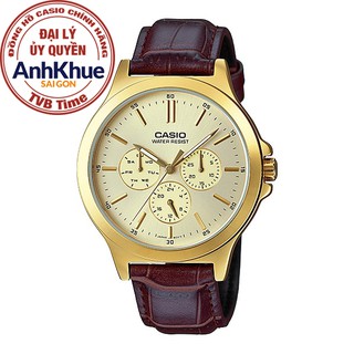 Đồng hồ nam dây da casio standard chính hãng anh khuê mtp-v300gl-9audf