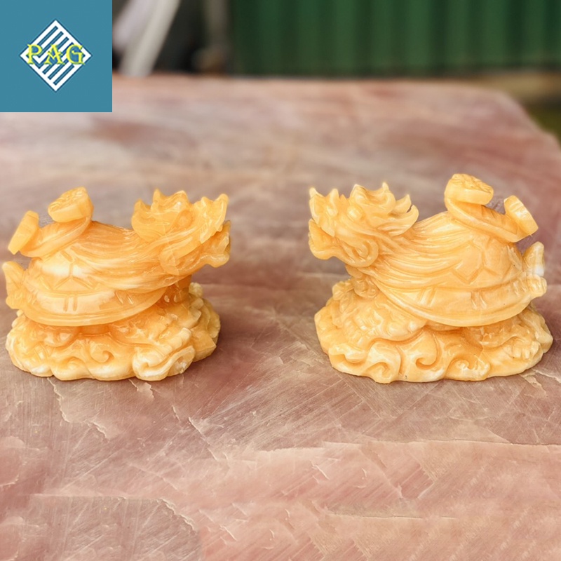Long Quy Cõng Gậy Như Ý Đá Ngọc Hoàng Long Nguyên Khối Size 15cm