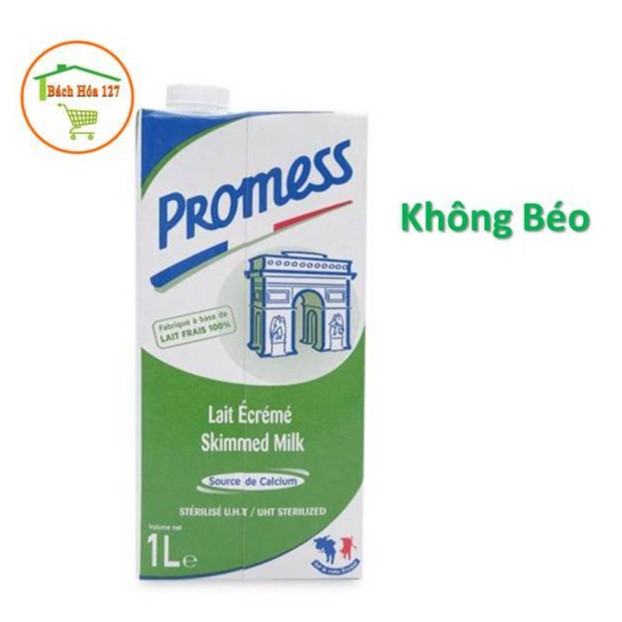 SỮA TƯƠI PROMESS PHÁP KHÔNG ĐƯỜNG (HỘP 1L) (TRÊN 10 THÁNG) Xanh Lá