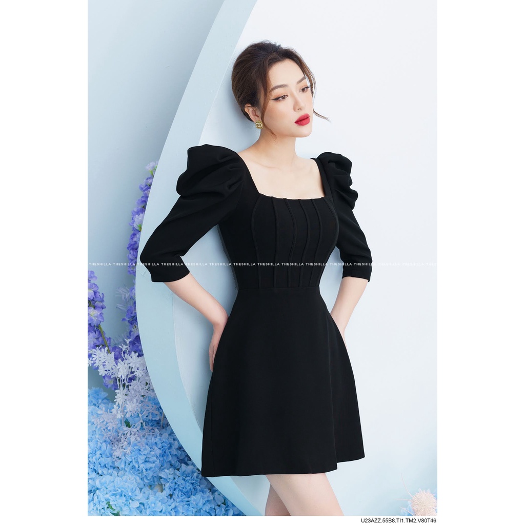 Váy đầm thiết kế cổ U tay bồng cao cấp [ Có video + Ảnh thật ] The Shilla - U23AZZ-55B8