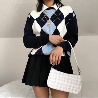 Áo sweater len kẻ hoạ tiết quả trám Brandy Melville