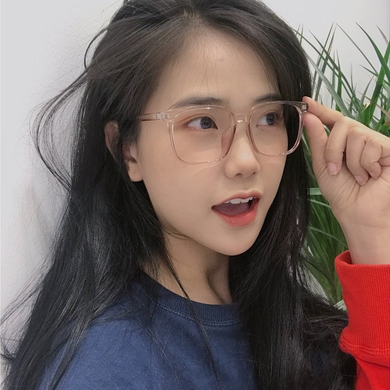  Gọng kính mắt nam nữ Lilyeyewear nhựa dẻo mắt vuông to đeo đi đường chống bụi 217